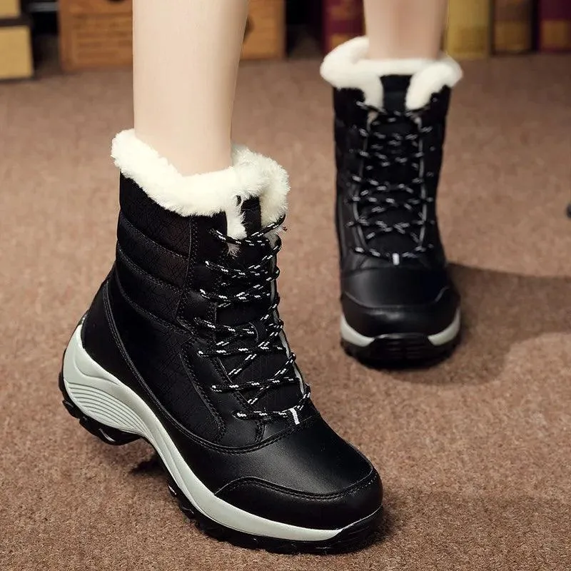 Women's Casual Shoes White Geometric Fashion Winter Boots XS1671