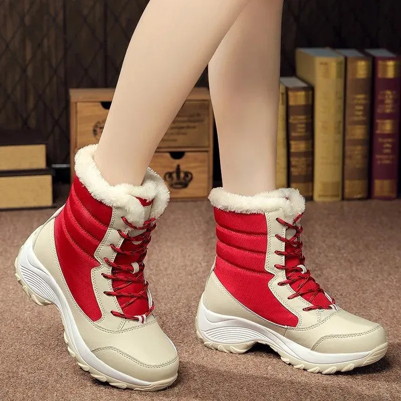 Women's Casual Shoes White Geometric Fashion Winter Boots XS1671