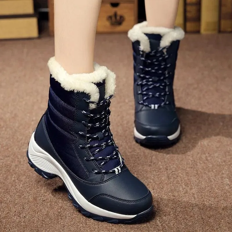 Women's Casual Shoes White Geometric Fashion Winter Boots XS1671