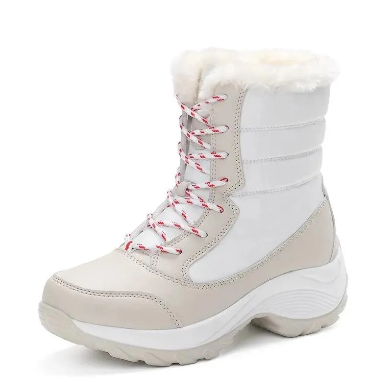 Women's Casual Shoes White Geometric Fashion Winter Boots XS1671