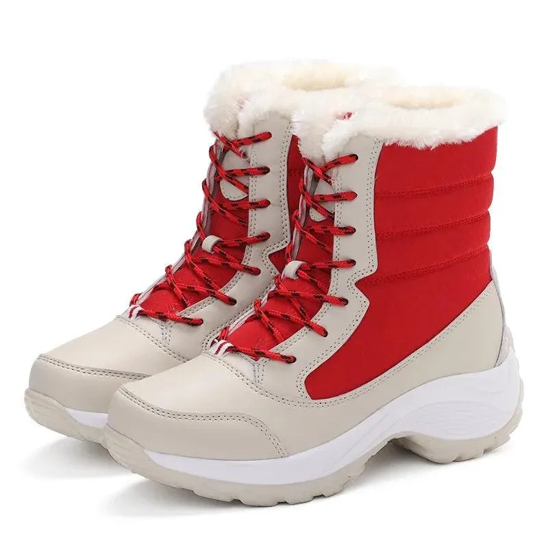 Women's Casual Shoes White Geometric Fashion Winter Boots XS1671