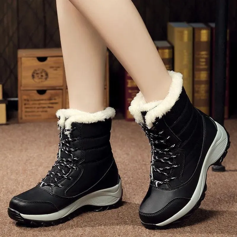 Women's Casual Shoes White Geometric Fashion Winter Boots XS1671