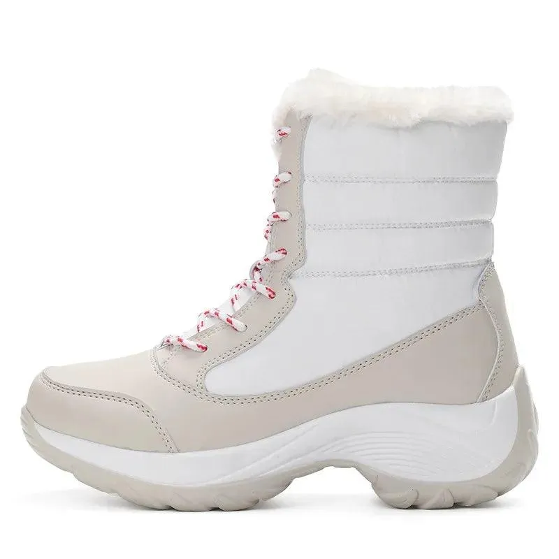 Women's Casual Shoes White Geometric Fashion Winter Boots XS1671