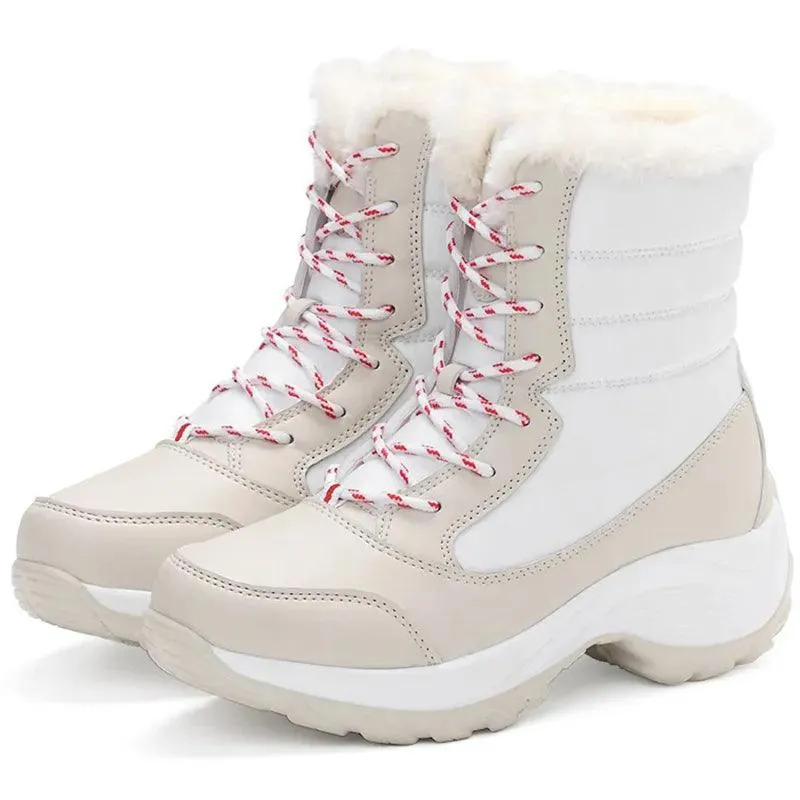 Women's Casual Shoes White Geometric Fashion Winter Boots XS1671