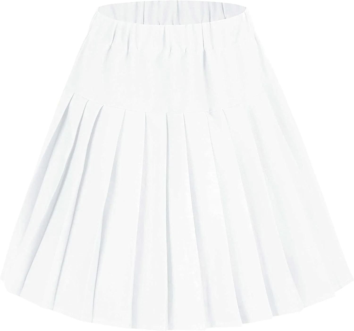 Women's Elastic Waist Plaid Pleated Skirt Tartan Skater School Uniform Mini Skirts