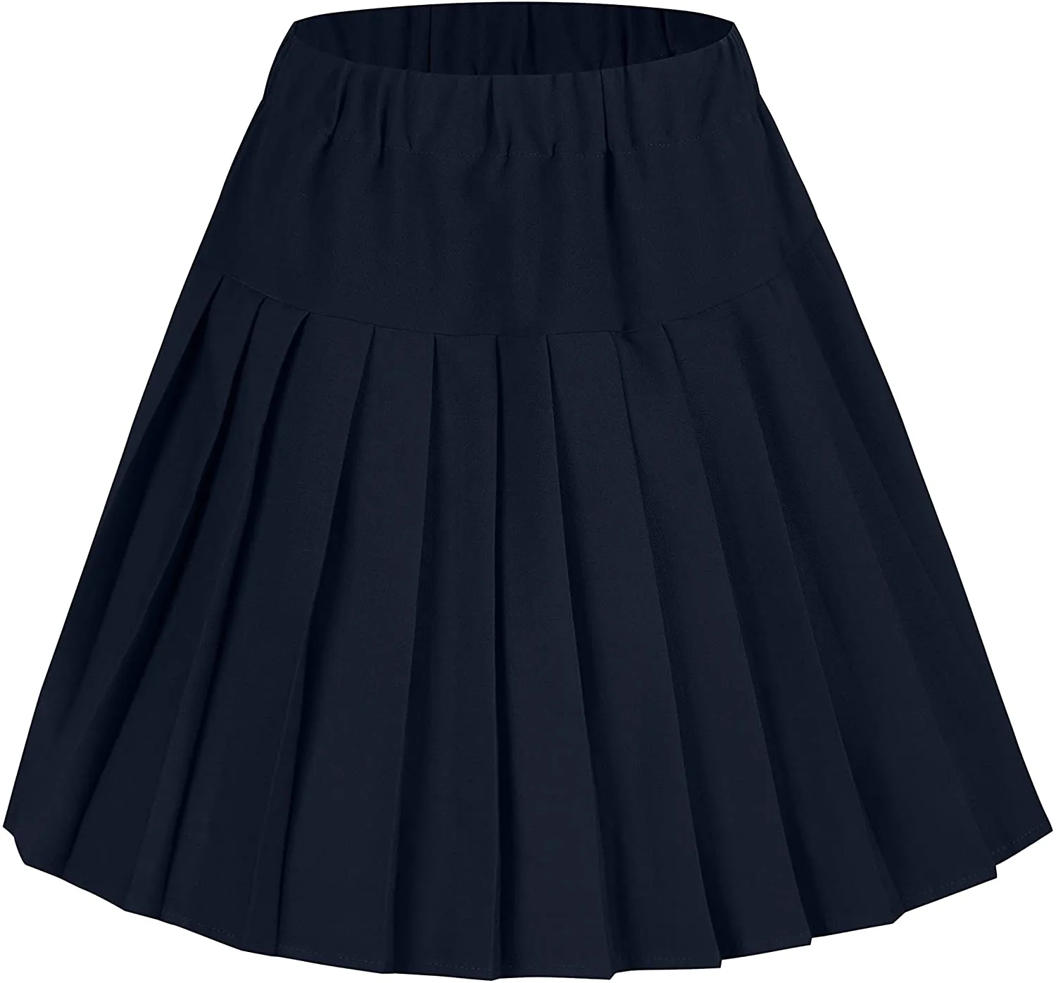 Women's Elastic Waist Plaid Pleated Skirt Tartan Skater School Uniform Mini Skirts