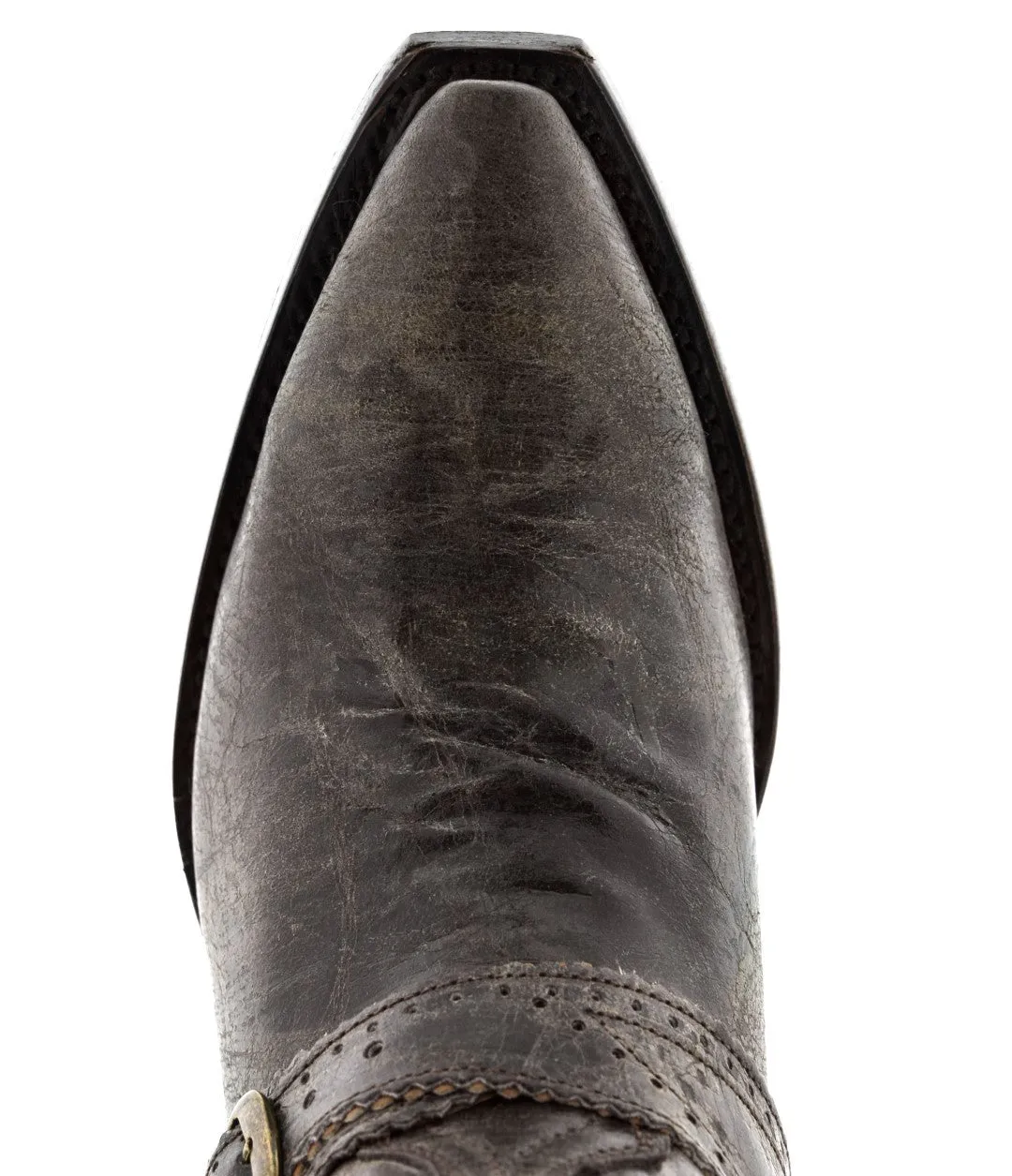 Womens Hayek Brown Leather Cowboy Boots Studded - Snip Toe