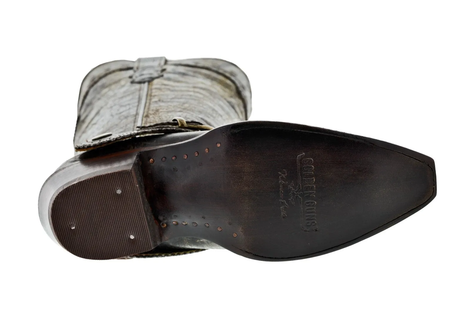 Womens Hayek Brown Leather Cowboy Boots Studded - Snip Toe