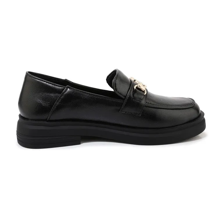 Women's Solid Color Rhinestone Metal Decor Slip on Flats Shoes